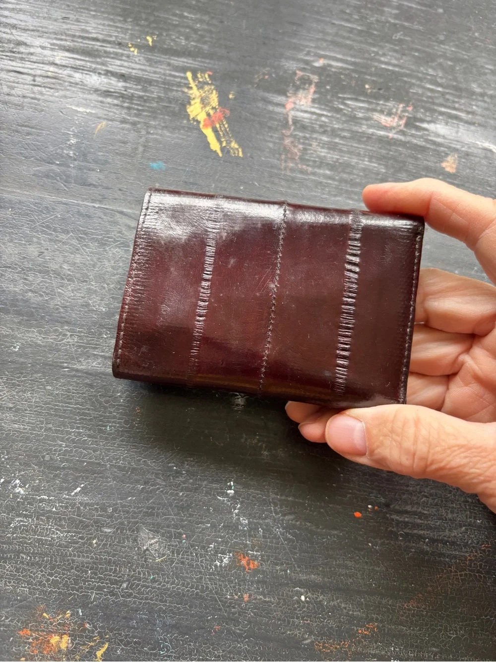 vintage eel skin wallet